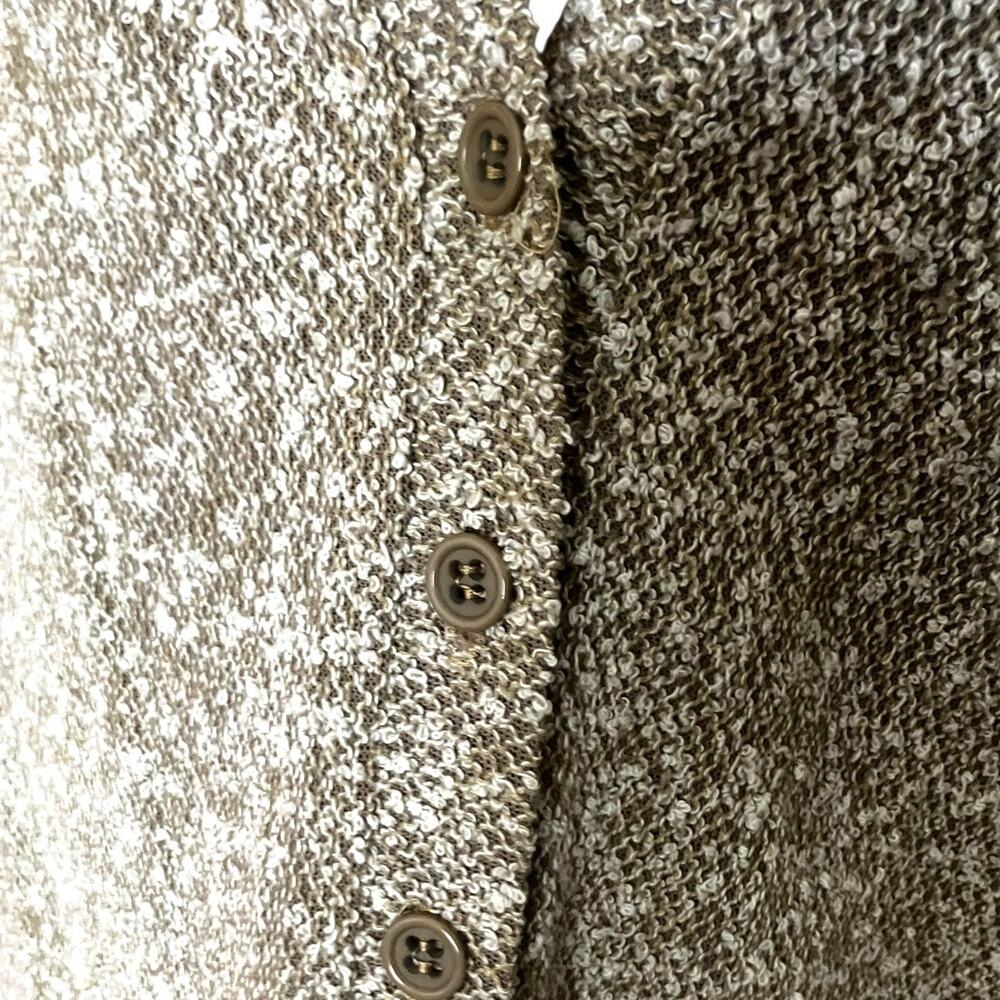 Vintage 90s Beige Speckled Knit Button-Up Top - Picture 4 of 5